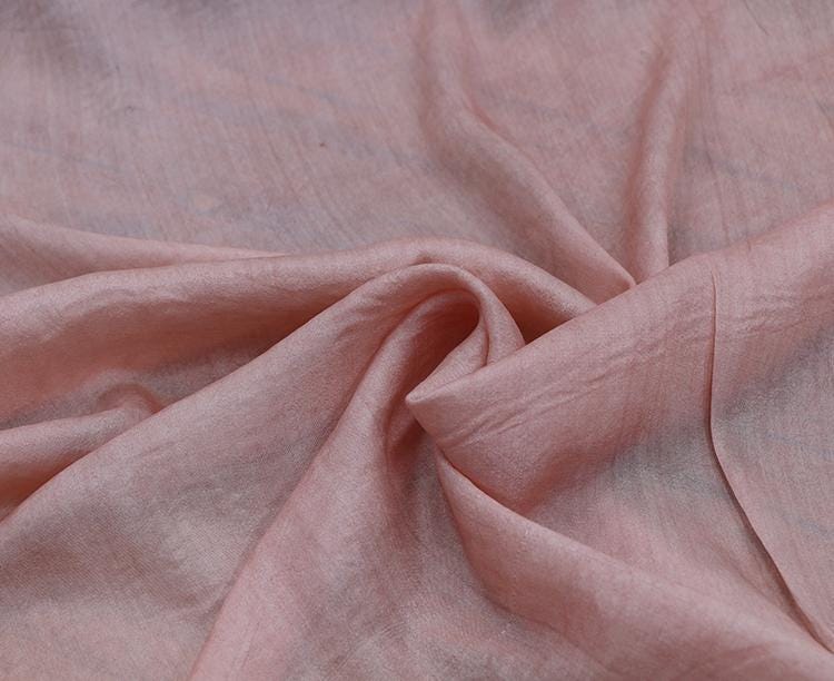 LZZRFE - 12 Momme Vintage Style Dirty Dyed Tussah Silk Sheer Fabric is Designed for High-end Spring/Summer Apparel - 130cm wide by the Yard
