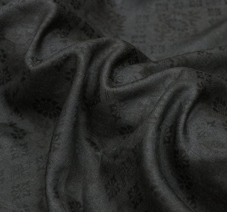 WANZIWEN - 19 Momme Handmade Jacquard Tussah Silk Mud Silk Fabric - 110cm by the Yard