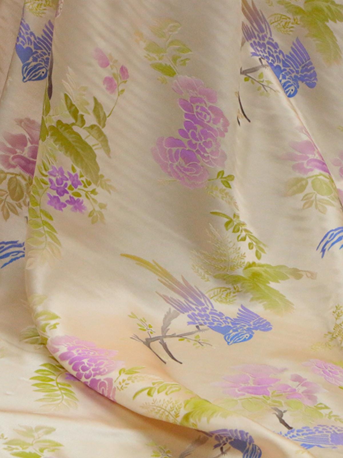 FANIAO - 25 Momme Handmade Jacquard Silk Satin Fabric - 135cm by the Yard