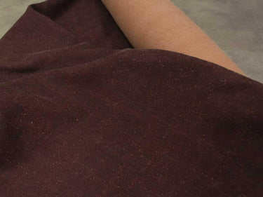 OSHYSZSX - Hong Yunsha tussah silk fabric, nature plant dyed 70 momme slubby twill, red brown 95cm wide by the yard