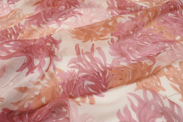 JFHHUD - 8 Momme Floral Print Silk Georgette Fabric - 140cm wide by the Yard