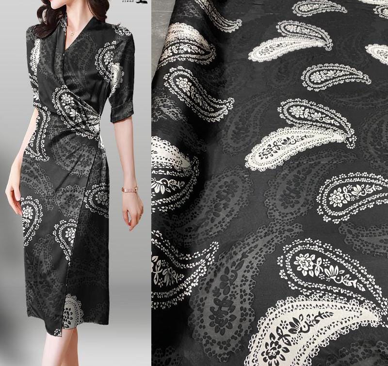 MENLON - 19 Momme Sheer Burnout Silk Devore Satin Fabric - 138cm wide by the Yard