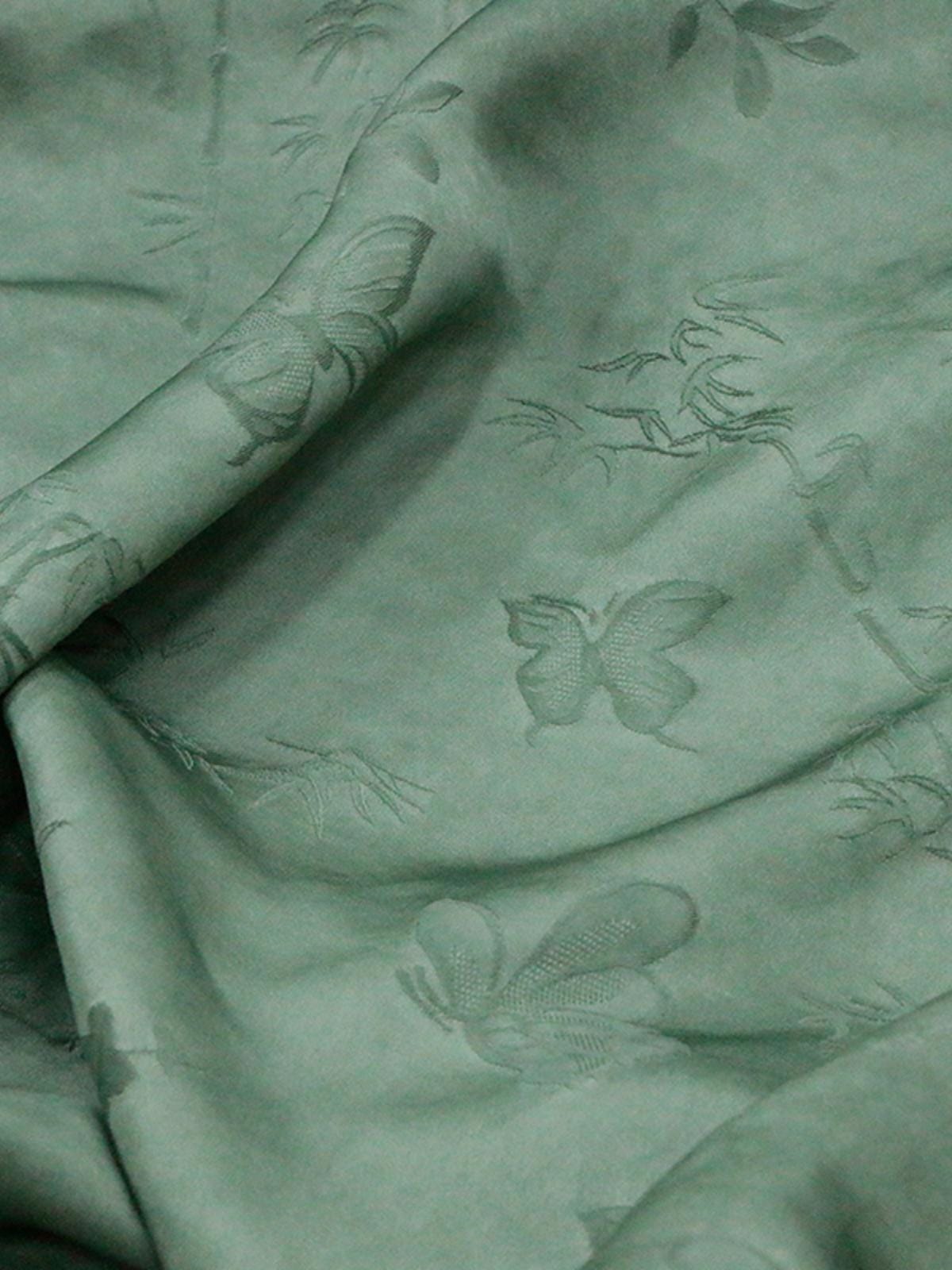 DAHUD - 25 Momme Handmade Vintage Style Dirty Dyed  Jacquard  Satin Silk Fabric - 130cm wide by the Yard