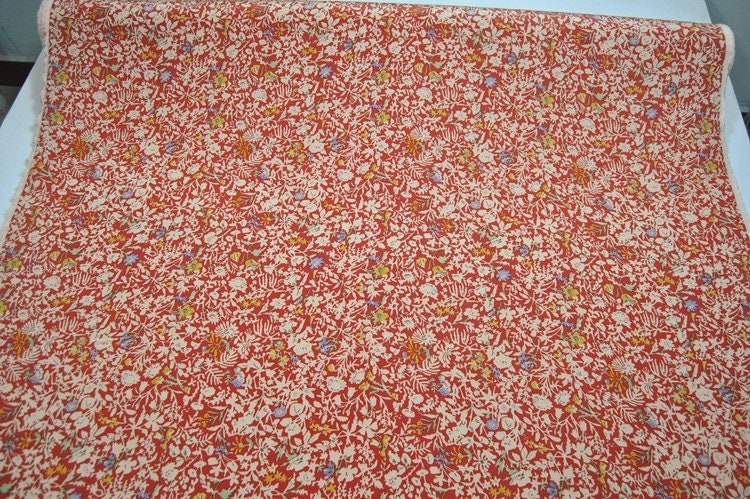 LINGDOU - 19 momme Floral Print Silk Crepe de Chine Fabric - 114cm wide by the Yard