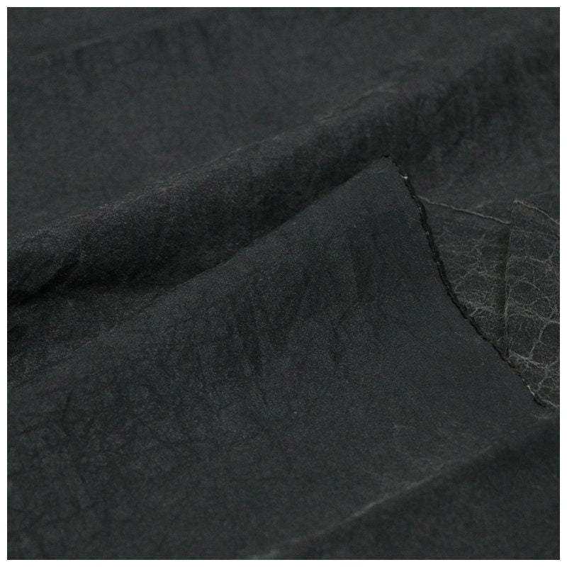 DGGUI - Dark Grey Cracks 25 Momme Handmade Plant Dye Mud Silk Fabric, 110cm by the Yard