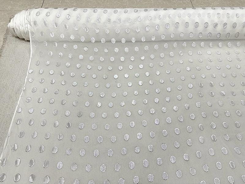 XLJHXY - 10 Momme Sheer Special Cut Flower Silk Fabric - 114cm wide by the Yard