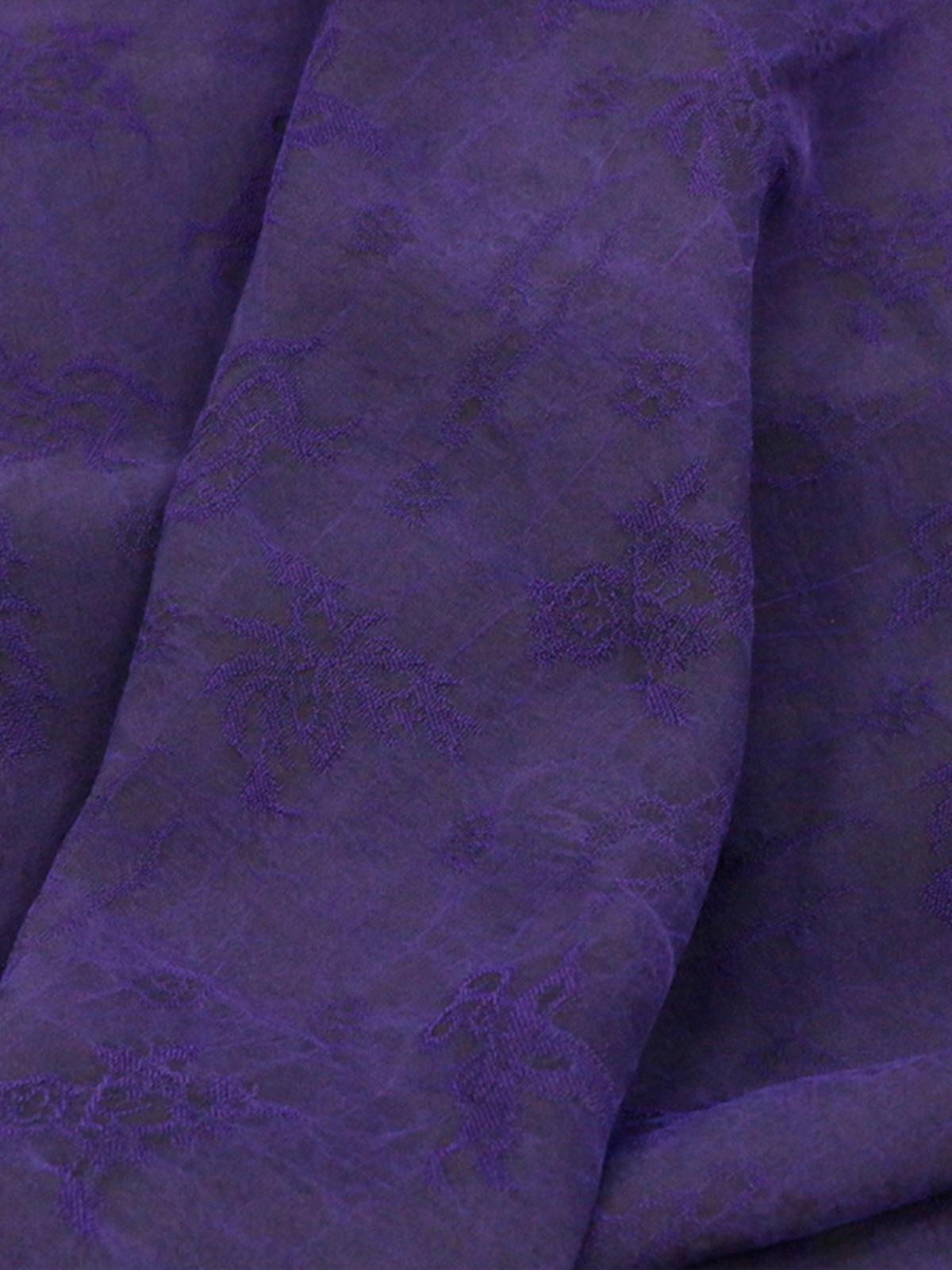 LGITIH - 15 Momme Handmade Bluish-purple Cracks  Jacquard Plant Dye Mud Silk Fabric, 114cm by the Yard