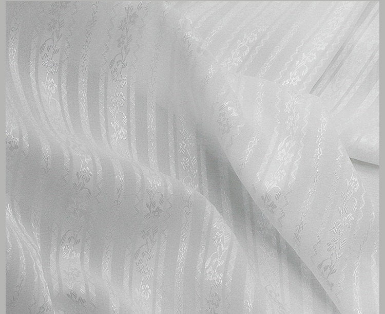 GVHUA - 16 Momme Handmade Striped Jacquard  Silk Satin Fabric - 110cm by the Yard