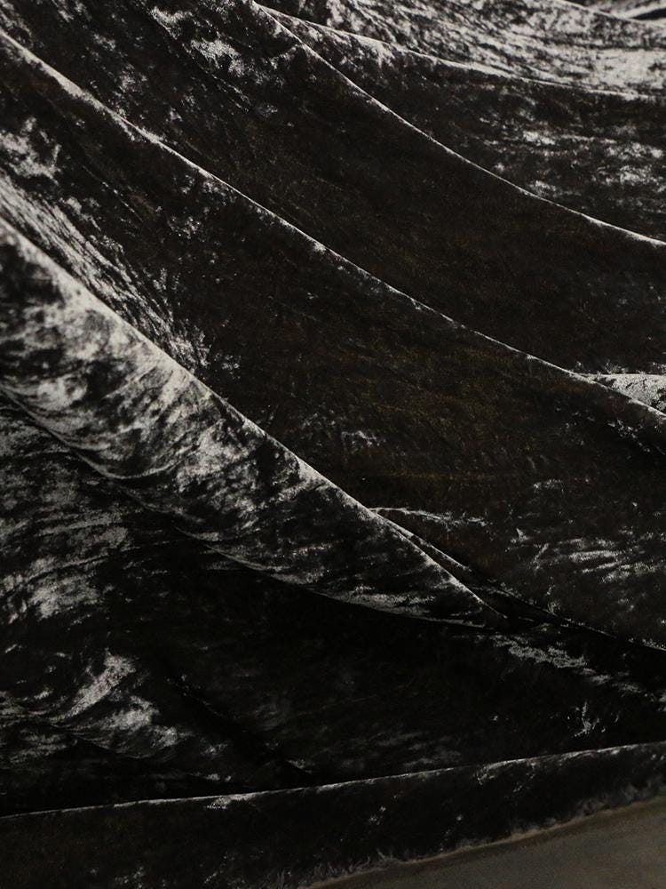 MIXIA - Handmade Plant-dyed Elk Brown Niche Silk Velvet Fabric - 125cm wide by the Yard