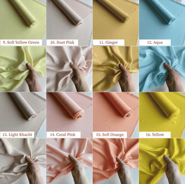Silk Crepe de Chine, 12 momme 60 solid colors, regular supply silk fabric, 140cm wide by the yard
