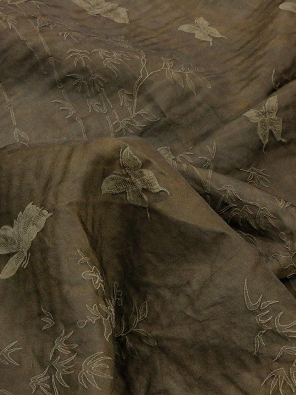 WJIUNI - 35 Momme Vintage Style Butterfly Jacquard Silk-Wool Blend Fabric  - 138cm wide by the Yard