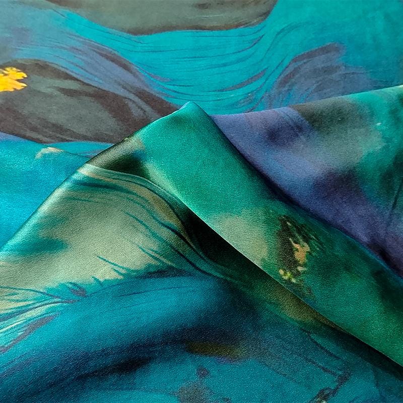 GUYSMQ - Handmade 40 Momme Mud Silk Satin Fabric - 112cm By the Yard