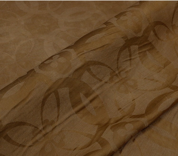 RINGS - Jacquard Handmade Gambiered Ganton Tussah Silk Fabric - 130cm wide By the Yard