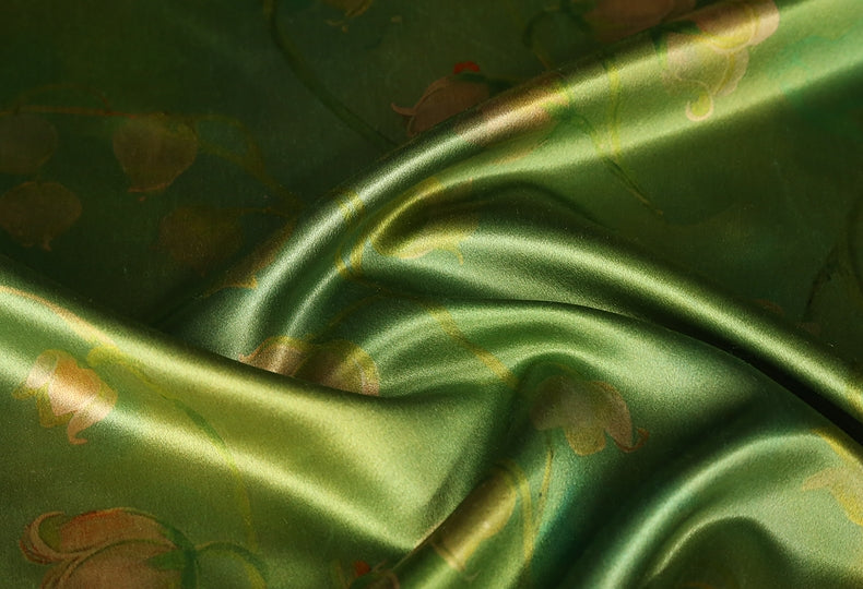 GUJLLF - Handmade 70 Momme PIZI Mud Silk Satin Fabric - 114cm wide by the Yard