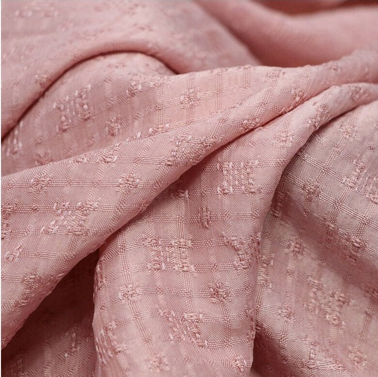 SXFEN - Jacquard Handmade Gambiered Ganton Tussah Silk Fabric-130cm wide By the Yard
