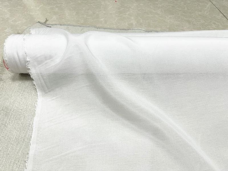 XLSMCB - 9 Momme 40% Silk 60 Cotton Pure White Blended Fashion Fabric - 140cm wide by the Yard