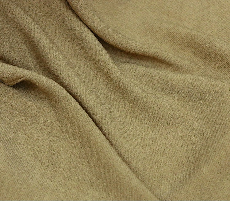 ZANGX -Hangmade Dirty Old Yellow Dirty Dyeing Distressed Artisanal Style Natural Tussah Silk Fabric - 85cm wide by the Yard