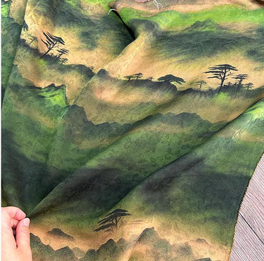 FNGJN - Handmade 25 Momme HUALUO Jacquard Mud Silk Fabric (Openwork texture) - 113cm by the Yard