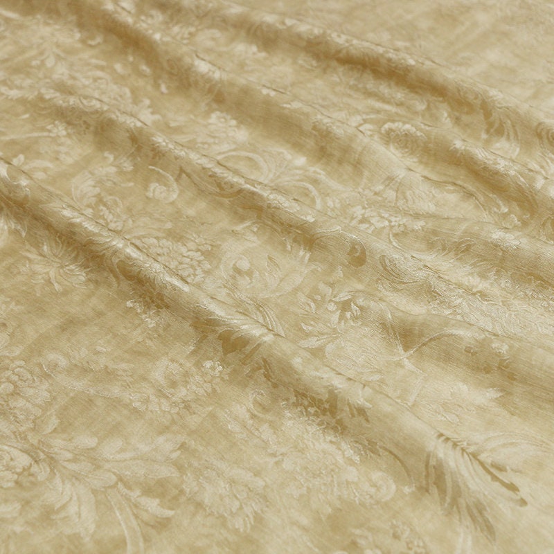 MOSALE - Handmade Silk and Linen for Designers Classical Jacquard Satin Mulberry Silk Fabric - 148cm wide by the Yard