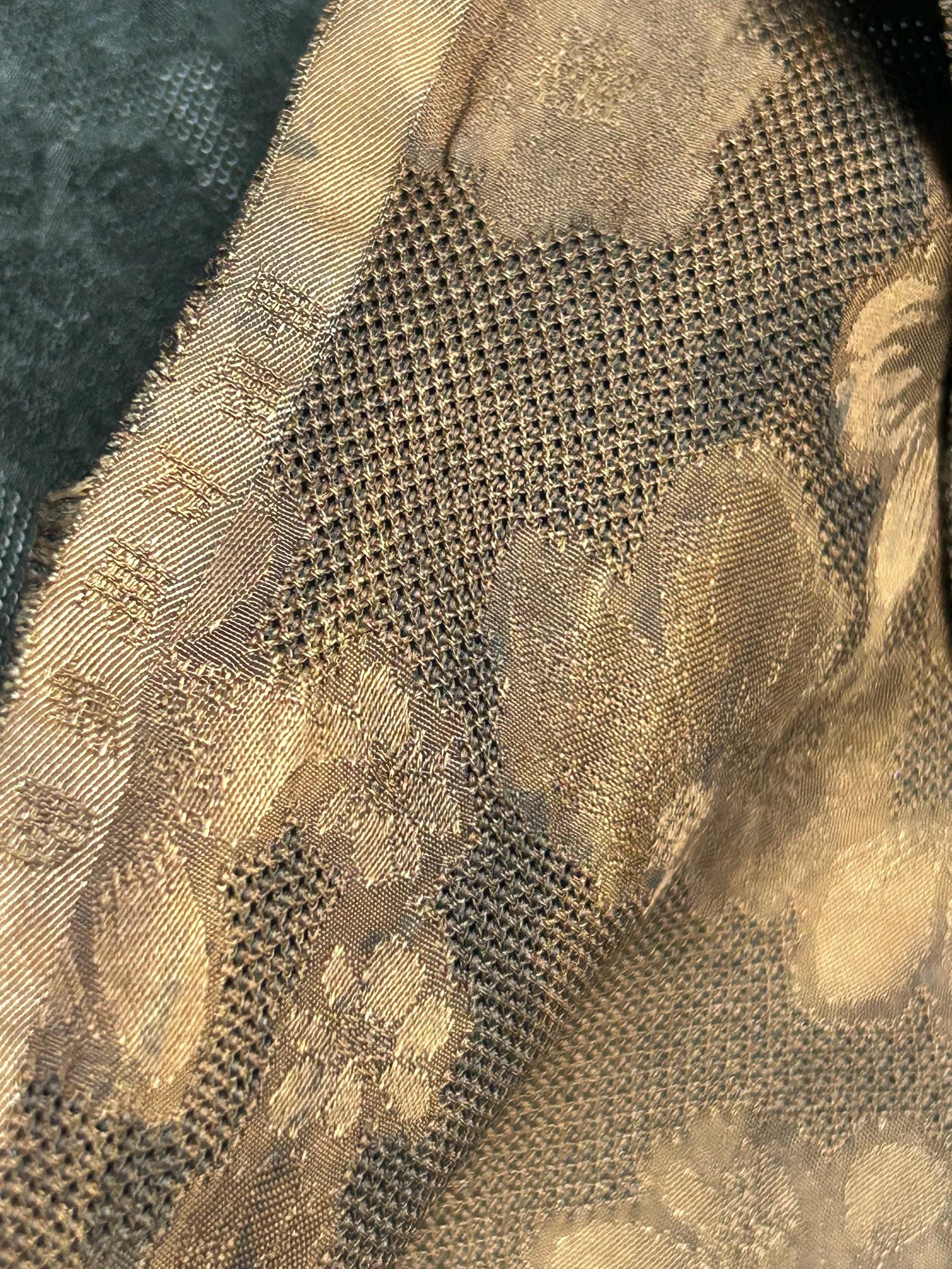 LJJLENO - 36 Momme Heritage Handmade Jacquard Black & Brown HUALUO Mud Silk Fabric - 90cm wide by the Yard