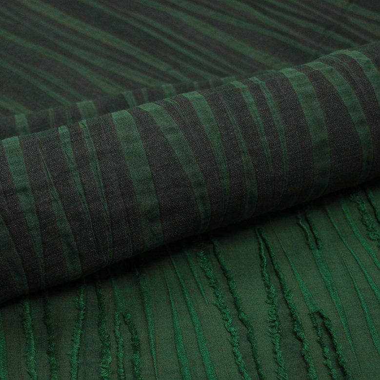 LIUCHANG - 34 Momme Handmade Mud Silk Special Cut Flower Silk Linen Fabric - 140cm wide by the Yard