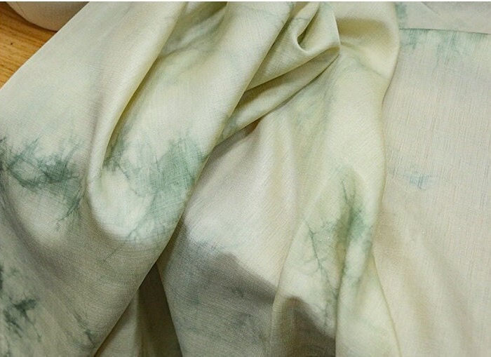 ELV - Hangmade Plant Tie-Dyed Tussah Silk Fabric - 135cm wide By the Yard