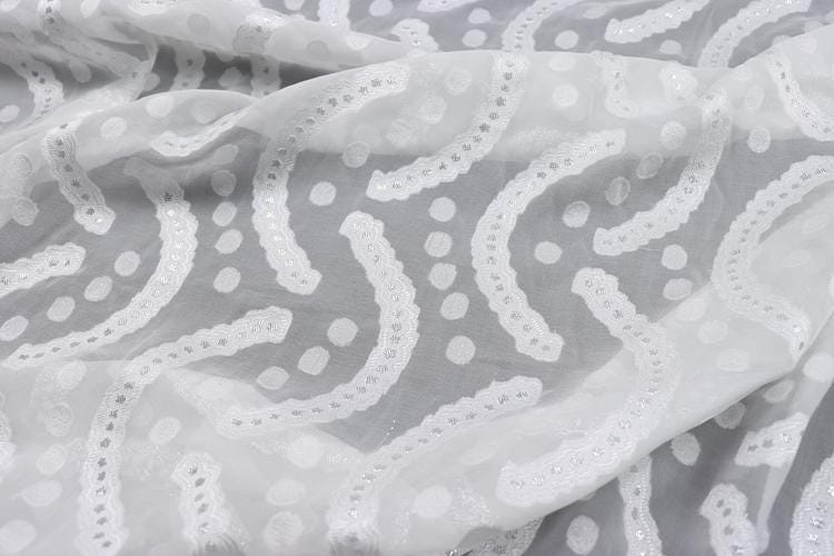 JFHSWH - 11 Momme Golden Thread Weave Silk Georgette Fabric - 112cm wide by the Yard