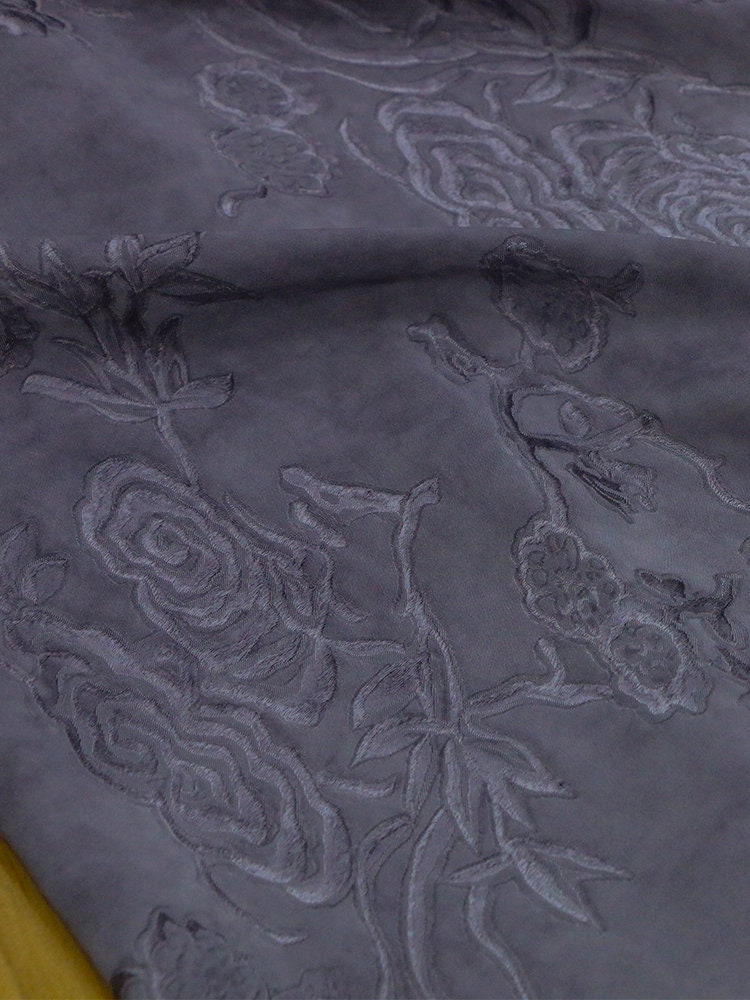 WASA - Handmade Vintage Artisanal Style Silk Jacquard Hand-Dyed Silk Fabric - 130cm wide by the Yard