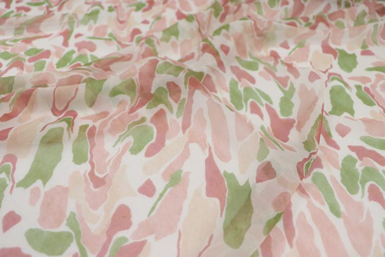 BUGZYI - 8 Momme Fresh Unique Irregular Print Silk Georgette Fabric - 130cm wide by the Yard