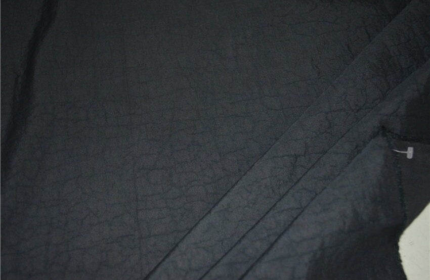 SHUANGHEI - Handmade 22 Momme Both-sides Black Cracked Mud Silk Fabric 110cm By the Yard