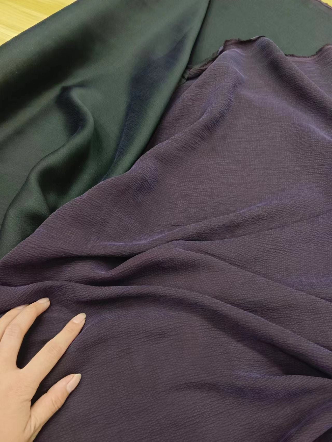 ZHENZHU - Handmade 26 Momme Bubble Pearl Satin Mud Silk Fabric - 110cm by the Yard