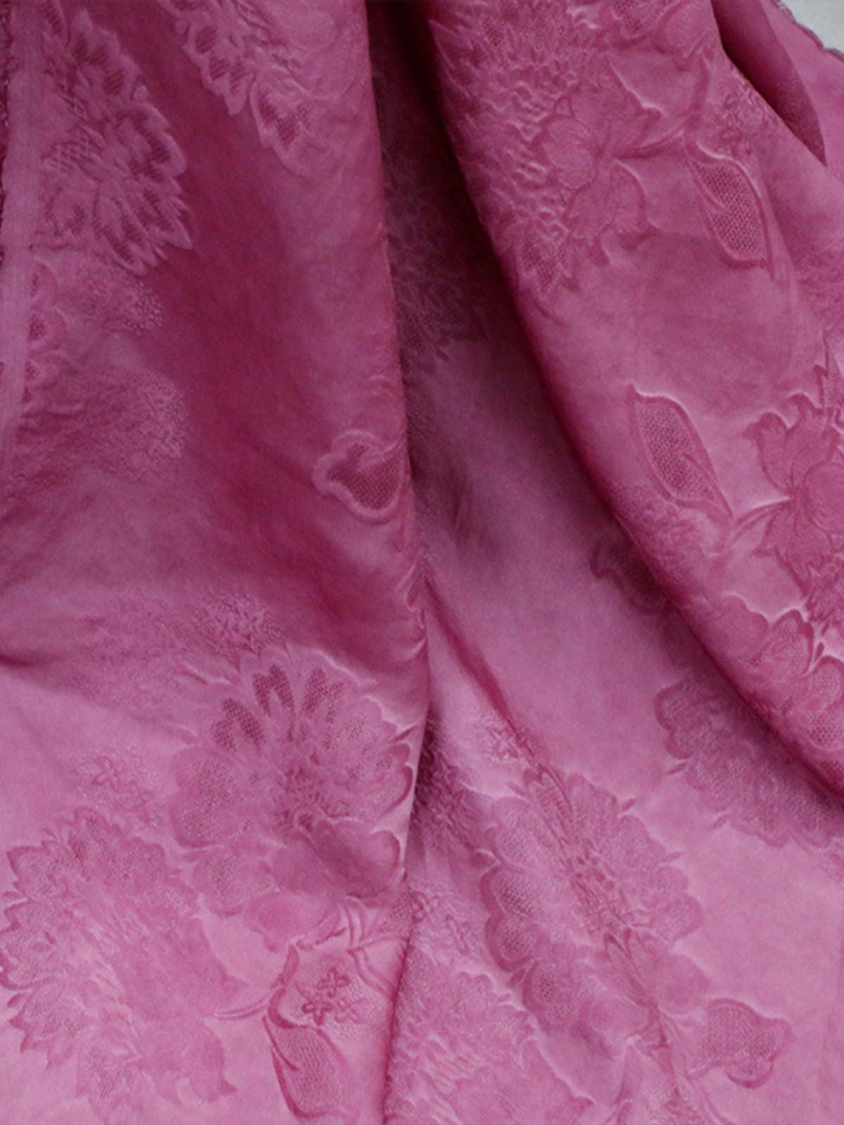MEIFSN - 16 Momme Vintage Style Dirty Dyed Rose Pink Jacquard Sambo satin Satin Silk Fabric - 135cm wide by the Yard