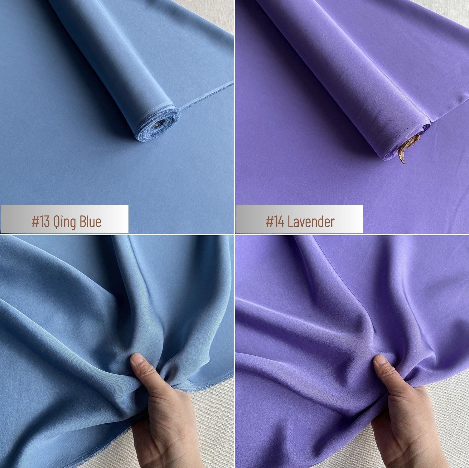 Heavy 40 Momme Silk Crepe de Chine Fabric – 114cm Wide, 24 Colors, Luxury Drape