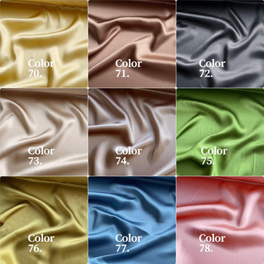 100% Silk Charmeuse, 16 Momme solid 120 colors 61-120, 114cm wide by the yard