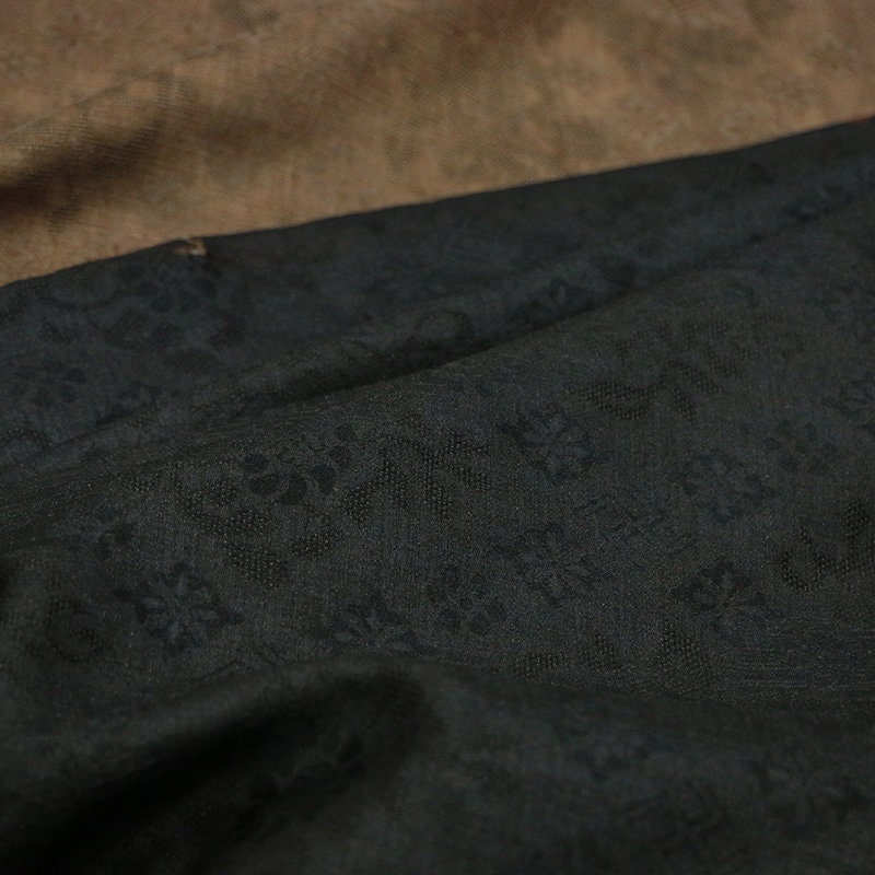 WANZIWEN - 19 Momme Handmade Jacquard Tussah Silk Mud Silk Fabric - 110cm by the Yard