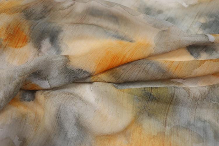 JFHHML - 10 Momme Floral Print Silk Georgette Fabric - 140cm wide by the Yard