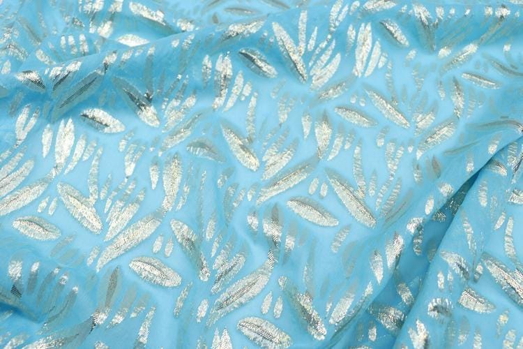 JFHDLS - 12 Momme Golden Thread Weave Silk Georgette Fabric - 135cm wide by the Yard