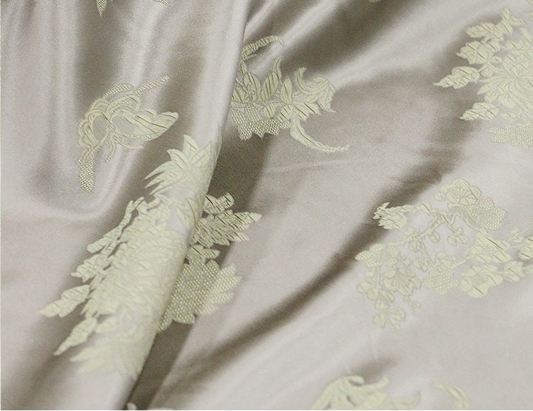 QIAHUI - Handmade Embossed Guanle Crepe Jacquard Stretch Two-Tone Heterochromatic Silk Fabric - 138cm wide by the Yard