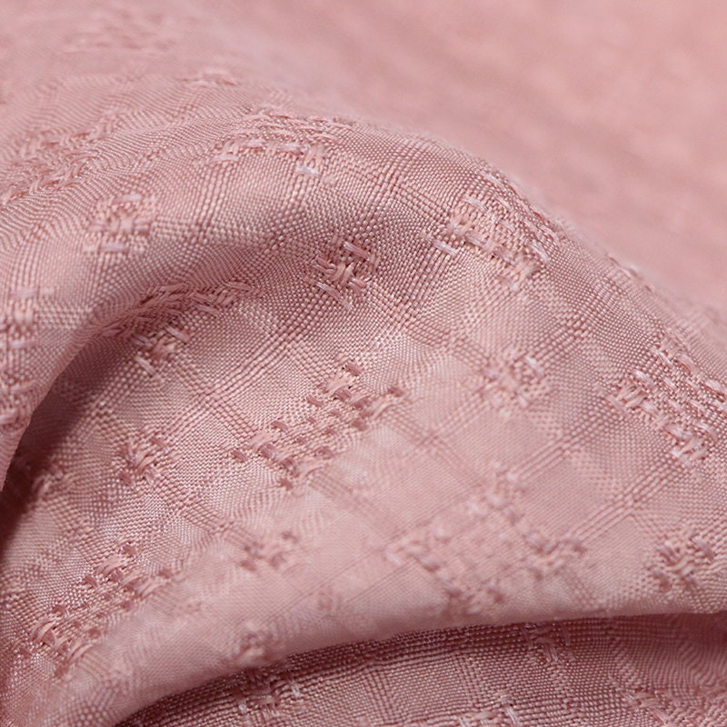 SXFEN - Jacquard Handmade Gambiered Ganton Tussah Silk Fabric-130cm wide By the Yard
