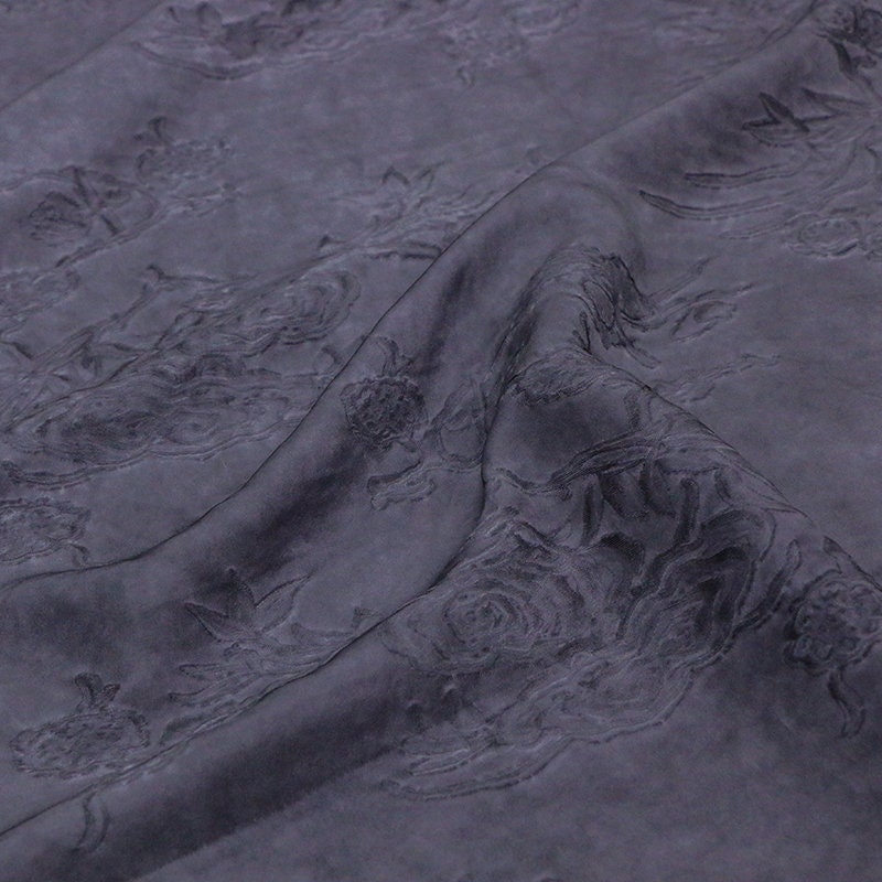 WASA - Handmade Vintage Artisanal Style Silk Jacquard Hand-Dyed Silk Fabric - 130cm wide by the Yard