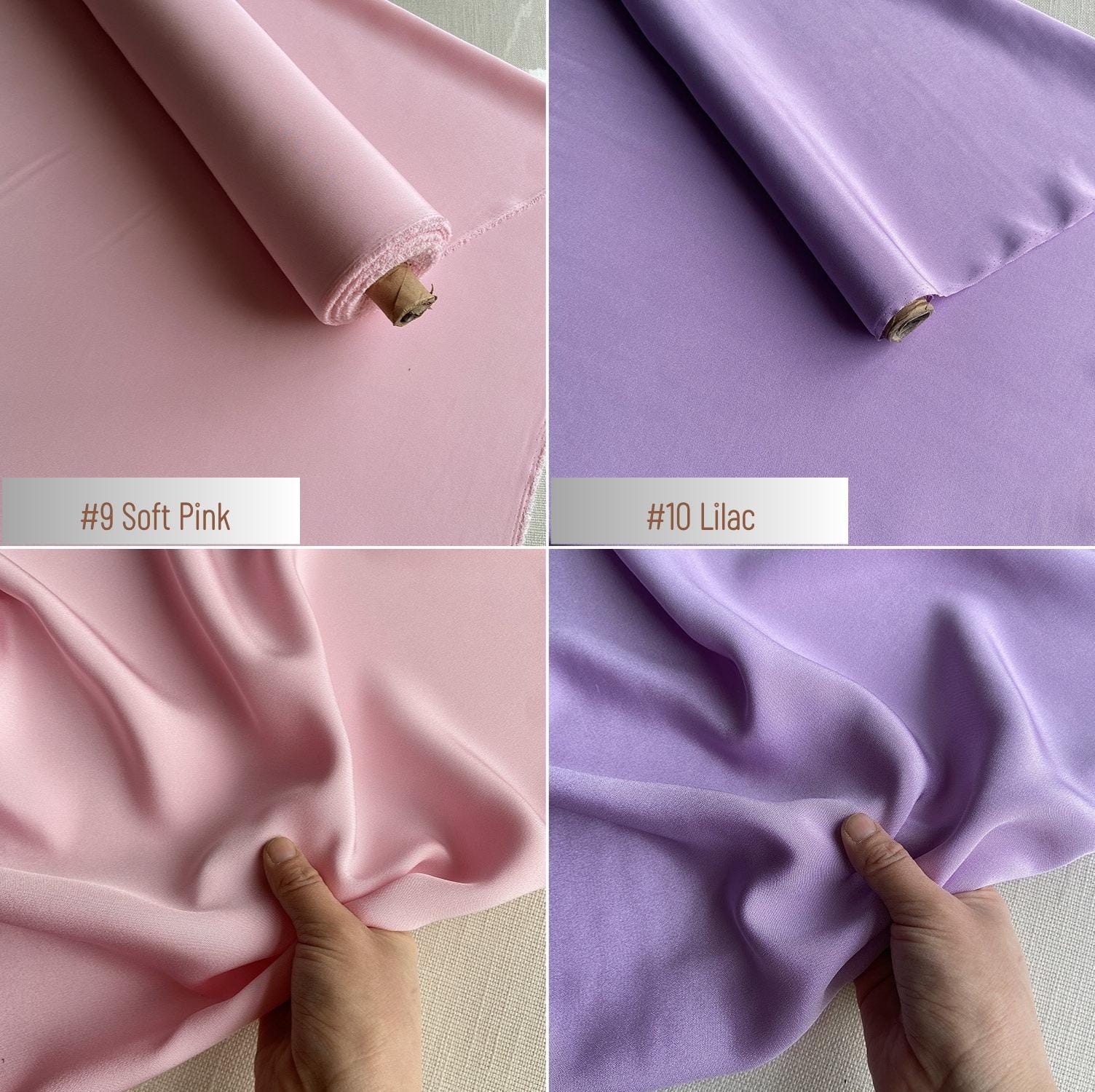 Heavy 40 Momme Silk Crepe de Chine Fabric – 114cm Wide, 24 Colors, Luxury Drape