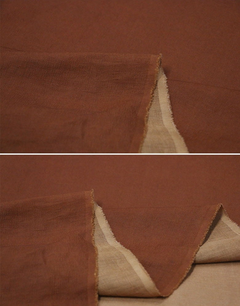 SIMAJILI - 16 Momme Handmade Plant dye HongYunsha Silk Linen Fabric-By the Yard