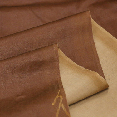 Plant Dyed Brown Red Silk Cotton Blend Fabric By the Yard