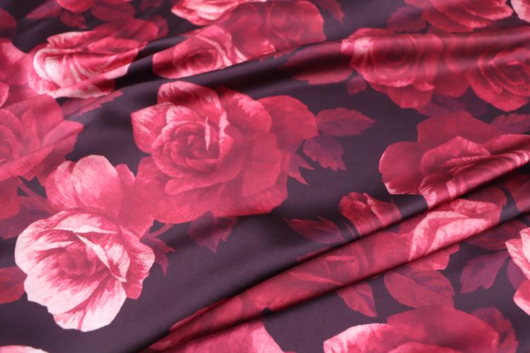 JFHMGU - 16 momme Floral Print Charmeuse Silk Satin Fabric - 140cm wide by the Yard