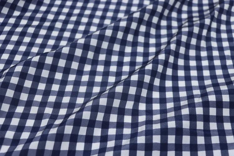 HEIGEZ - 18 momme Classic Plaid Print Silk Crepe de Chine Fabric - 138cm wide by the Yard