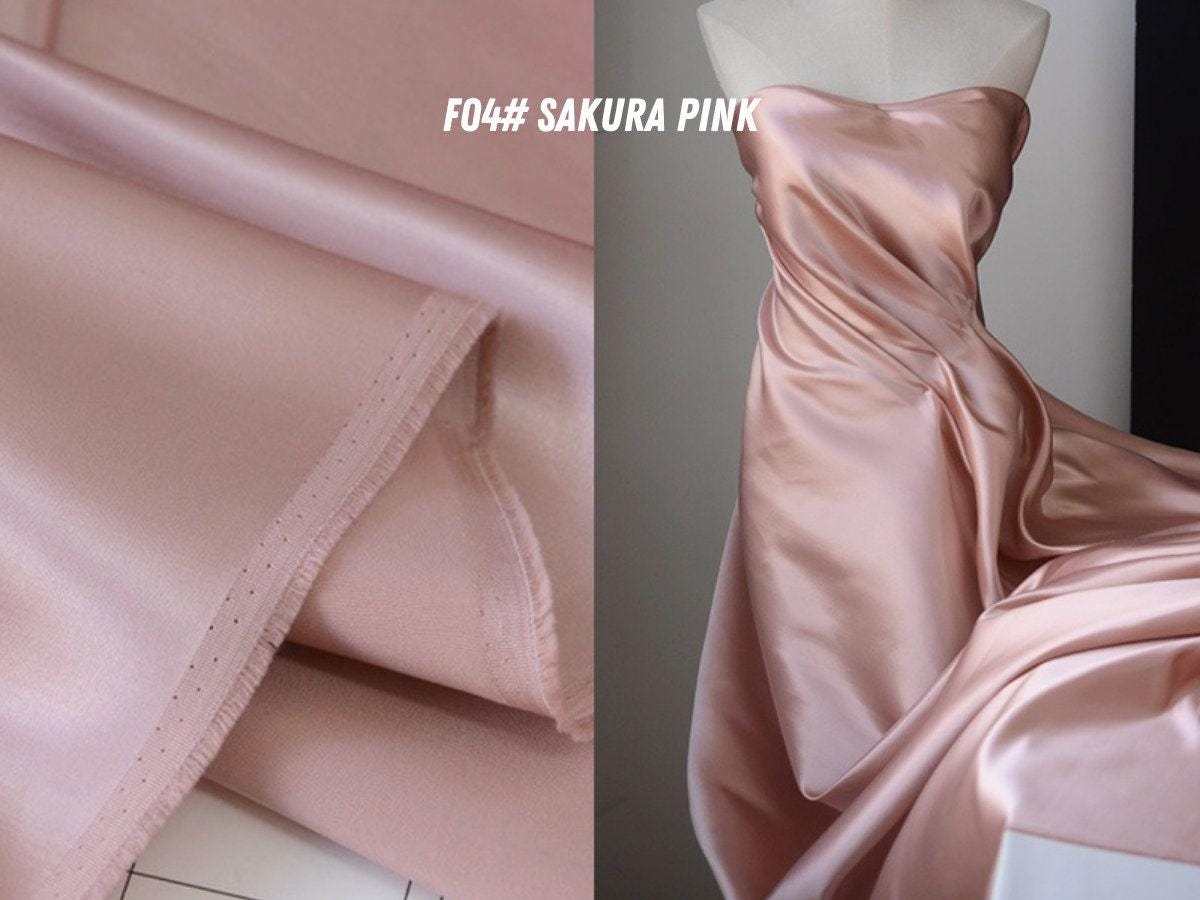 SHISEE - 12 Solid Colors 40 Momme Heavy Silk Wool Satin Fabric - 140cm wide by the Yard