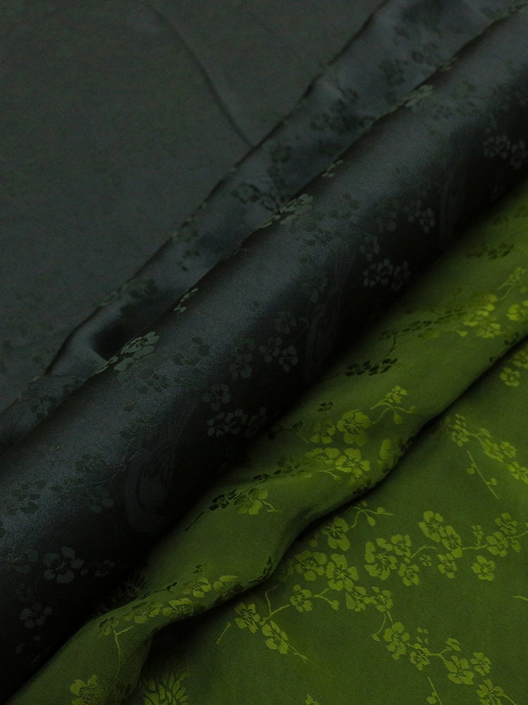 RUINI - Jacquard Handmade Plant Dye Mud Silk Fabric Silk Viscose Blend - 133cm wide by the Yard