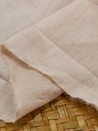 ZRCOT - 12 Momme Vintage Style Dirty Dyed Milk Tea Color Tussah Cotton BlendSatin Silk Fabric - 130cm wide by the Yard