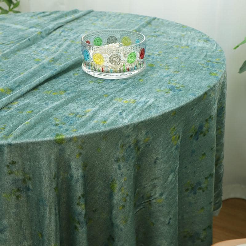 ZSRHGX  - 55 Momme Lake Blue Background with Small Floral Pattern Printed Mulberry Silk Velvet Fabric -  140cm wide by the Yard