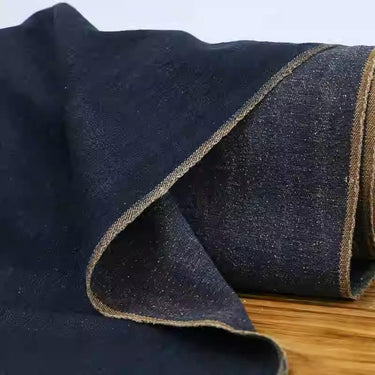 LZNZZSL - Denim Tussah Mud Silk, 45 Momme Jeans blue with uneven nubby, 110cm wide by the Yard